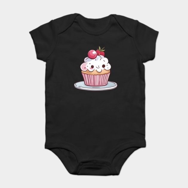 Cute Kawaii Cup Cake Baby Bodysuit by animegirlnft